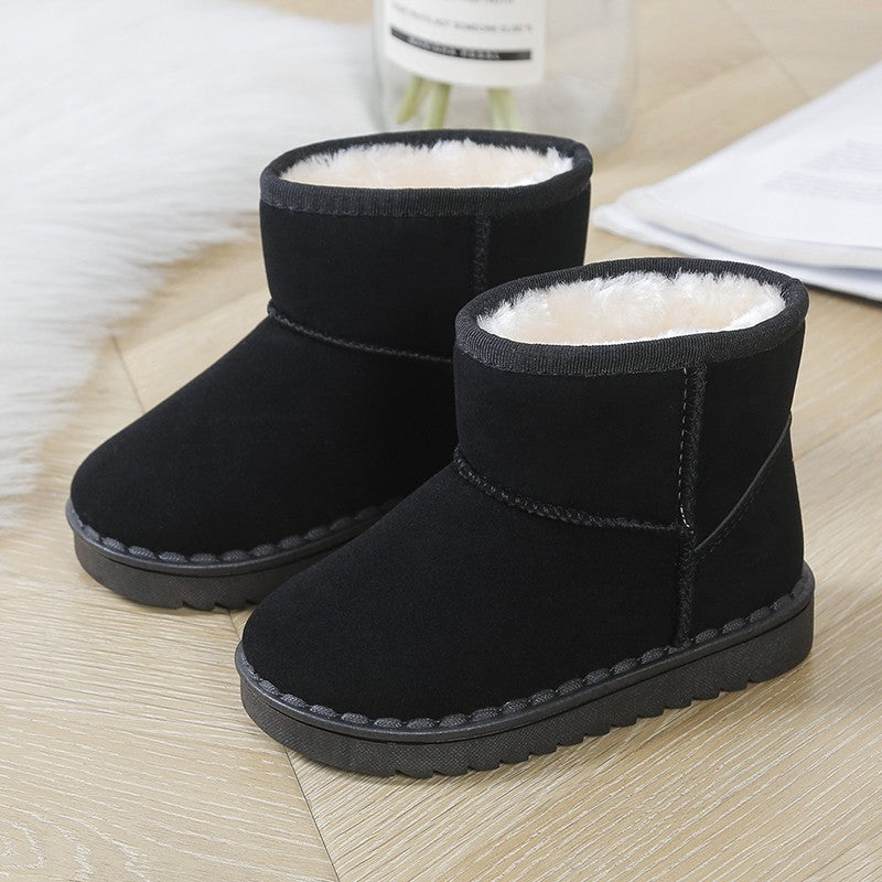 Children Snow Boots for Boys Girls Little Toddler Kids Thermal Boots Ankle Warm Classic Suede Flock Fabric Fashion Autumn Winter