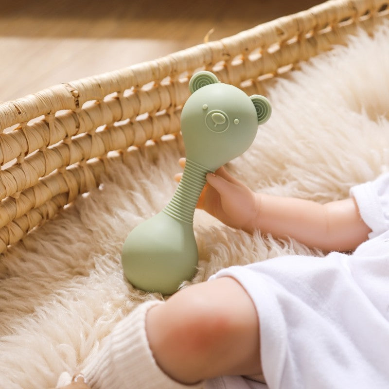 Silicone Baby Rattle Toy Food-grade Baby Teething Tape The Cartoon Bear Shakes The Music Toy Babies' Sensory Touch Toy Baby Gift