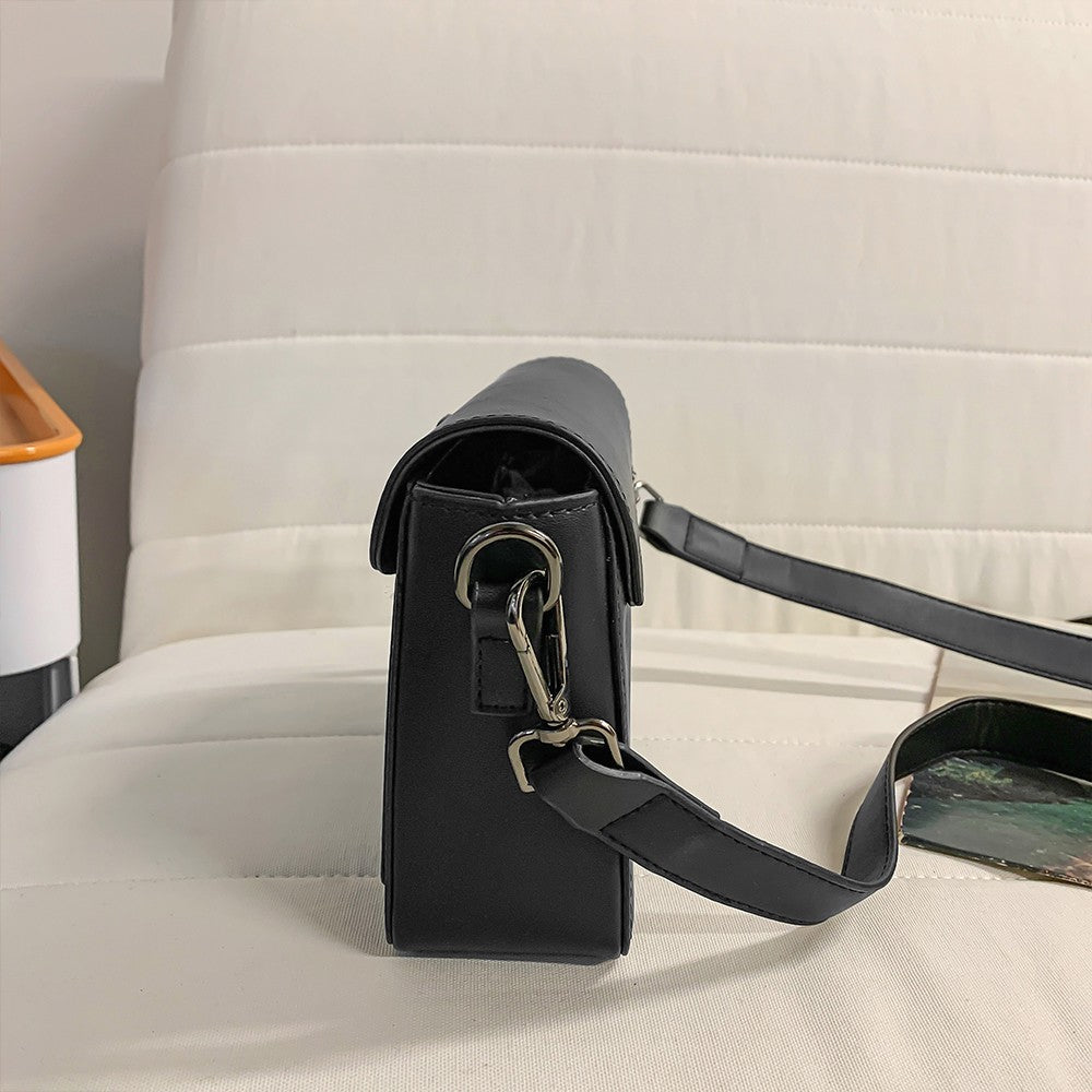 Single Shoulder Bag, Men's Genuine Cowhide Leather, Niche Design, Casual Crossbody Bag, Trendy Texture, Small Square Bag