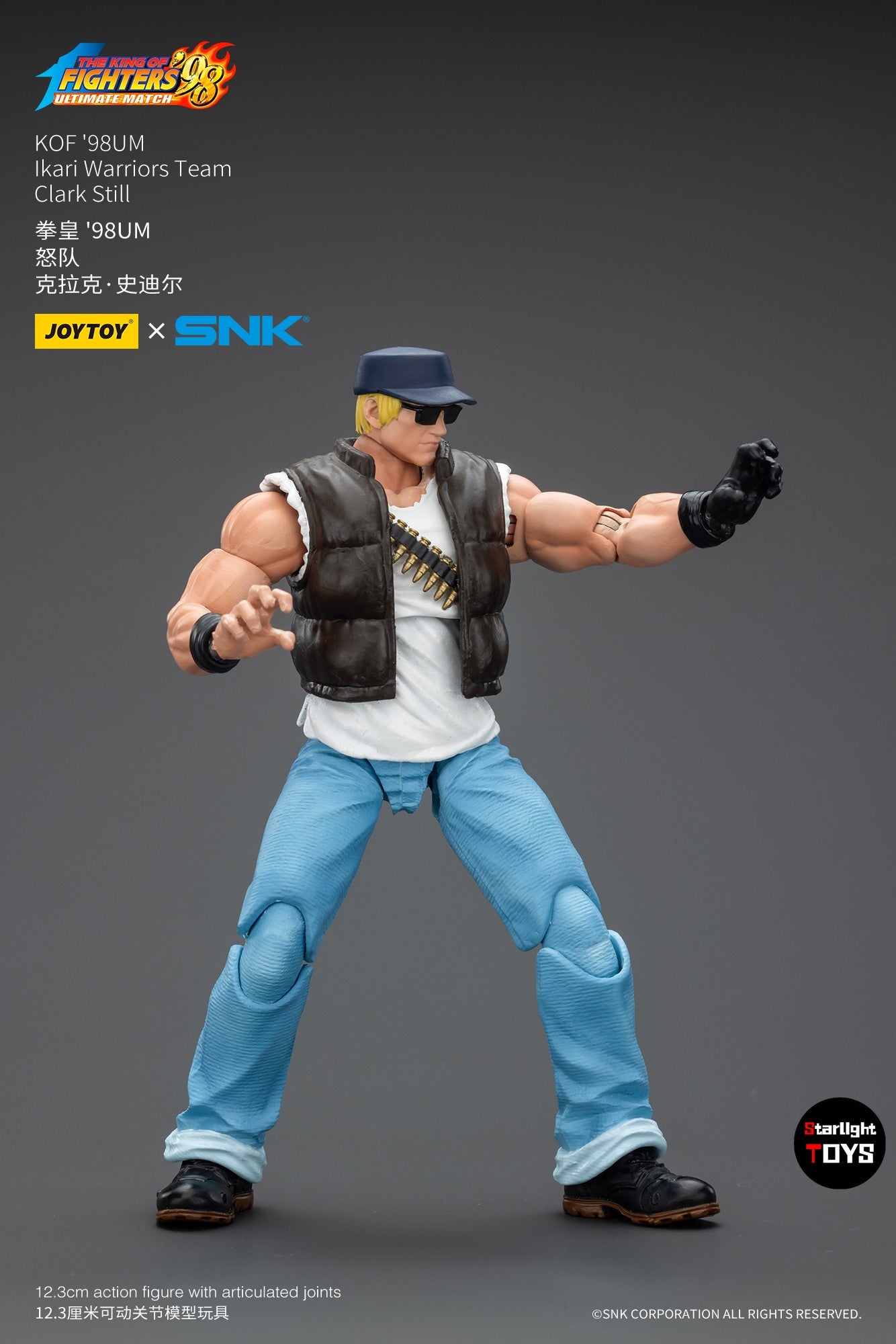 ?JOYTOY?1/18 Action Figure SNK KOF'98UM Ikari Warriors Team Clark Still Model Toy Gifts