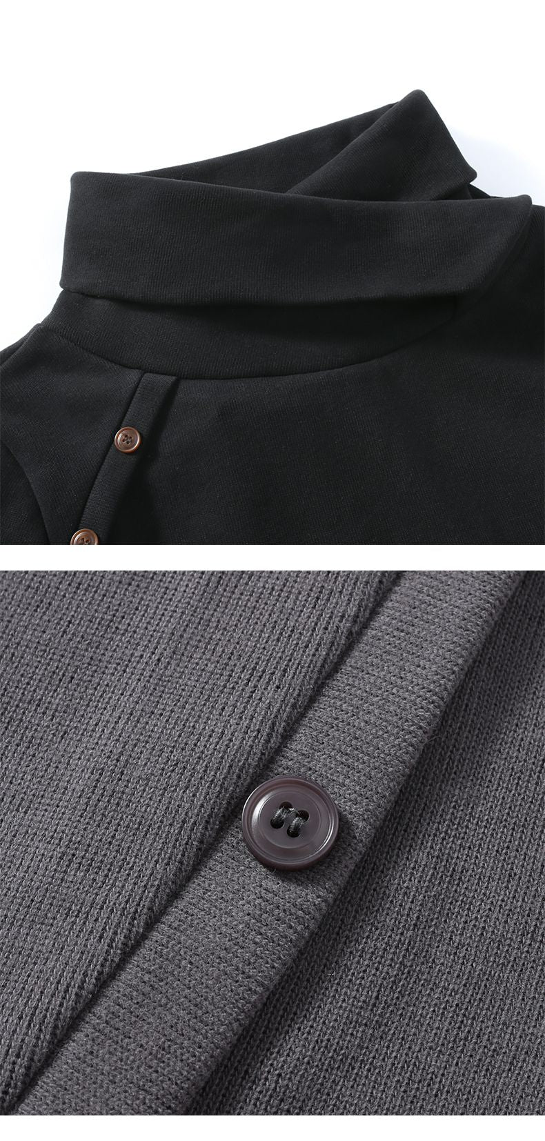 New Winter Men's White Turtleneck Sweater, British-style Black Pullover, Asian Sizes M-4XL. Gray Sweaters