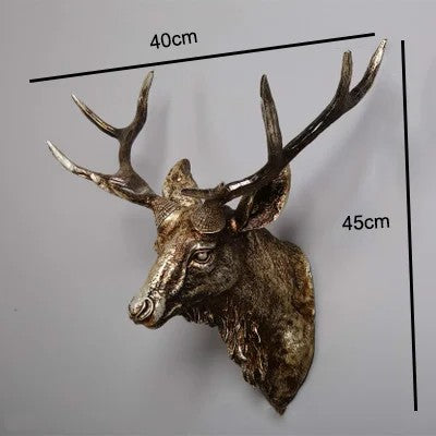 Creative Wall Mounted Animal Deer Head Wall Decoration Handmade Farmhouse Decoration Resin Living Room Home Decoration