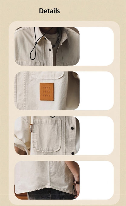 2025 Summer Men's Multi-pocket Oversized Short Sleeve Shirts High Street Fashion Cargo T-shirt New American Casual Y2K Shirt