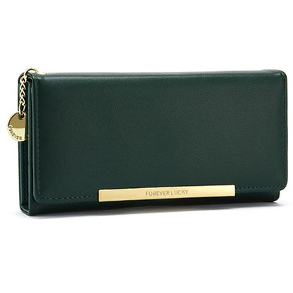 Fashion Portable Solid Color Female Long Purse Zipper Clutch Bag Large Capacity PU Leather Women Zipper Wallet