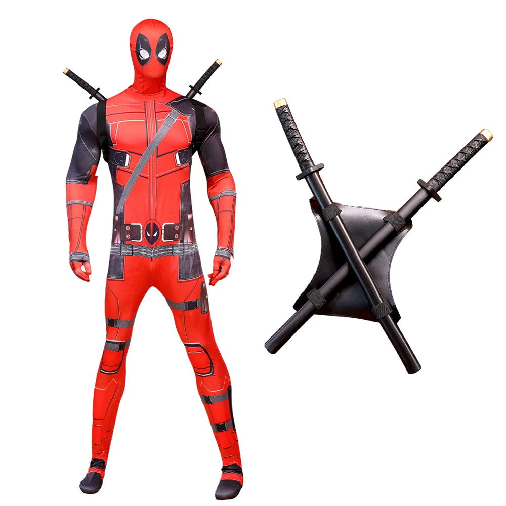 Deadpool vs Wolverine Boys Superhero Cosplay Spandex Suits with Accessories Swords Claws Children Birthday Gift Toy Role Play