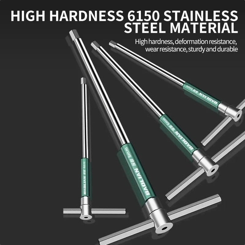 Chave de fenda Torx T/L 2.5/3/4/5/6/8/10mm Chave Allen Tipo T Cromada Chave Inglesa em Forma de T Ferramenta Manual Chave de Boca Tipo T Estendida