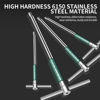 Chave de fenda Torx T/L 2.5/3/4/5/6/8/10mm Chave Allen Tipo T Cromada Chave Inglesa em Forma de T Ferramenta Manual Chave de Boca Tipo T Estendida