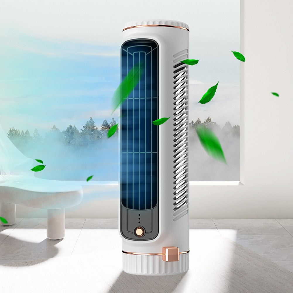 Portable Air Conditioner Fan 1200mAh Tower Fan 3 Speed Quiet Cooling Desk Fan Rechargeable Electric Vertical Fan for Home Office