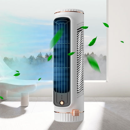 Portable Air Conditioner Fan 1200mAh Tower Fan 3 Speed Quiet Cooling Desk Fan Rechargeable Electric Vertical Fan for Home Office