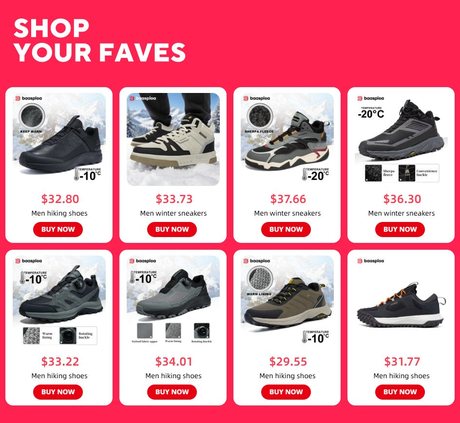 Baasploa Winter Men Leather Sneakers Casual Fashion Waterproof Sport Shoes For Man Plush Warm Male Sneakers Non-Slip Outdoor