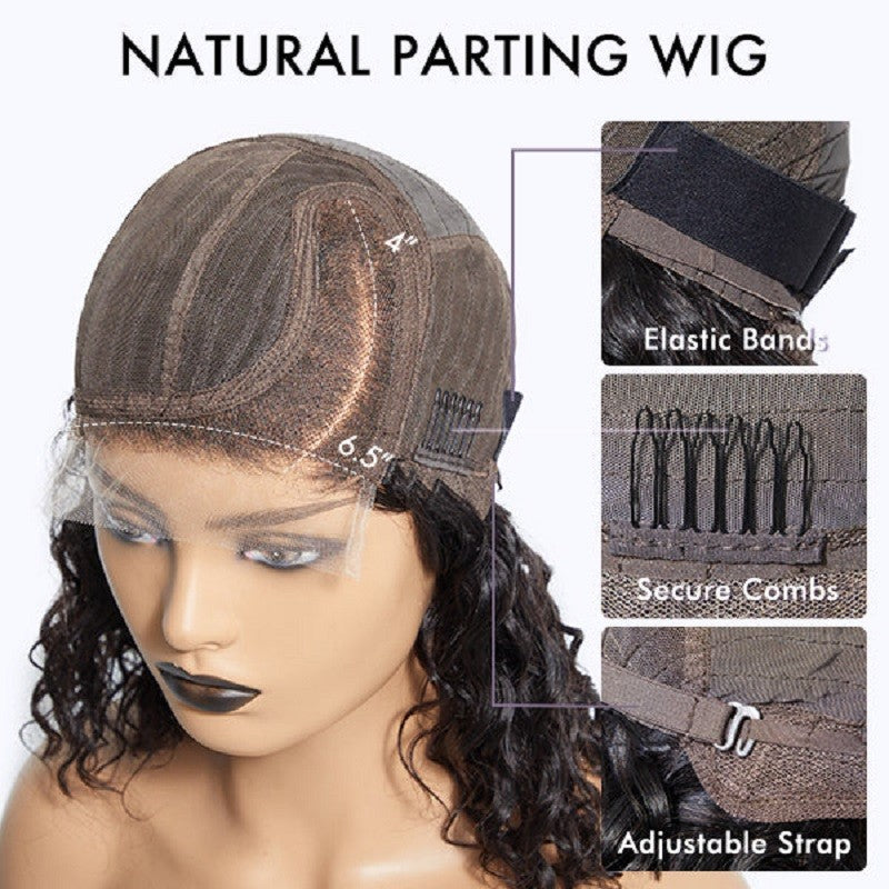 Peruca Curta Bob Dupla Puxada Sem Cola Cabelo Humano Ondulado Bruto Vietnamita Peruca Frontal de Renda Pré-Cortada 13x4 HD em Promoção