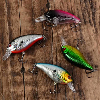4 Iscas Artificiais Flutuantes Crankbait para Pesca em Água Salgada, Iscas de Arremesso, Crankbait, Peixe Falso