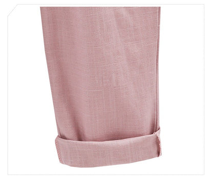 Cotton Linen Pants, Elastic Mid Waist Ankle Length Pant, Casual Women Loose Spring Pants, Female Slacks Size M-5XL 6XL 7XL 8XL