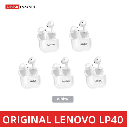 Lenovo LP40PRO/LP40 5 peças Fone de Ouvido Sem Fio Bluetooth 5.0 Estéreo Duplo Redução de Ruído Graves Controle de Toque Longa Espera 230mA