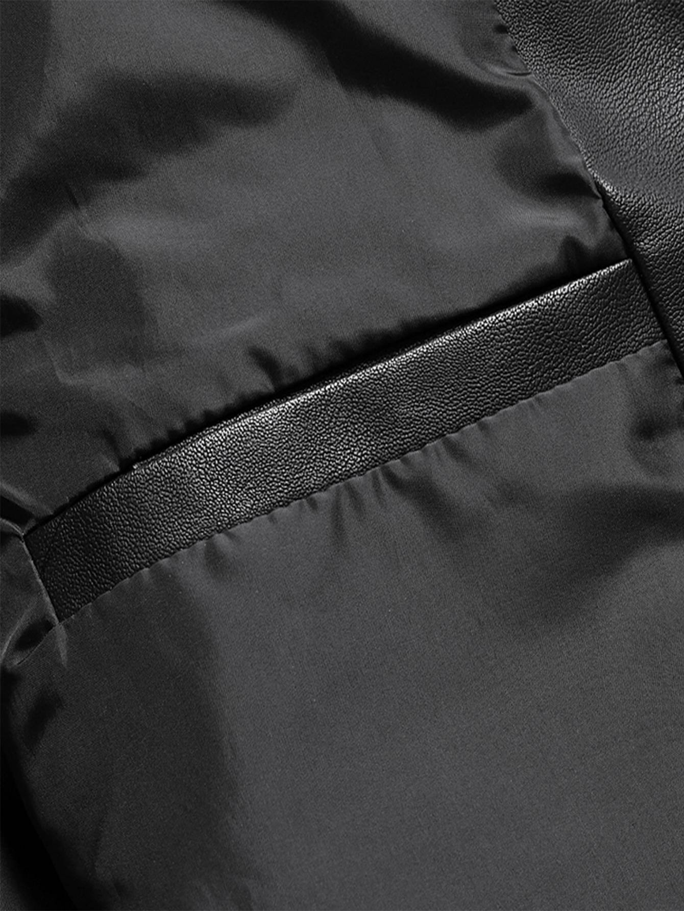 Men'S Vintage Motorcycle Jacket - Full-Zip Closure, Stand Collar, Non-Stretch Synthetic Biker Coat for Spring/Fall Riding, Casua