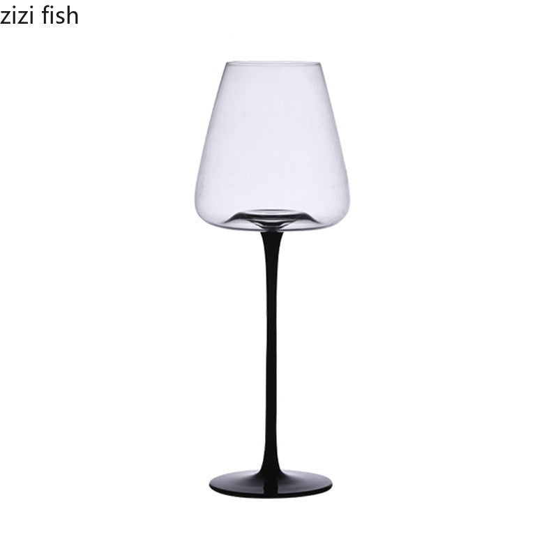 Copo de vidro transparente com base preta e pé alto, taça de champanhe criativa, taças de vinho, copo de coquetel, utensílios de vinho domésticos