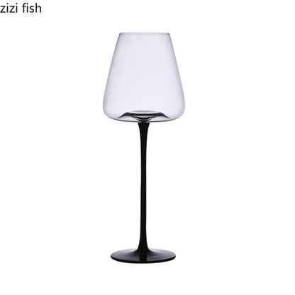 Copo de vidro transparente com base preta e pé alto, taça de champanhe criativa, taças de vinho, copo de coquetel, utensílios de vinho domésticos