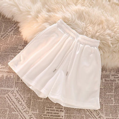 Korean Style Womens Casual Shorts Summer Loose High Waist Lounge Shorts Wide Leg Comfortable Athletic Shorts