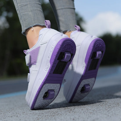 New Children's Roller Skates Boys Girls Double Wheel Unisex Roller Skates Shoes New Sneakers  Outdoor Sports Casual Shoes