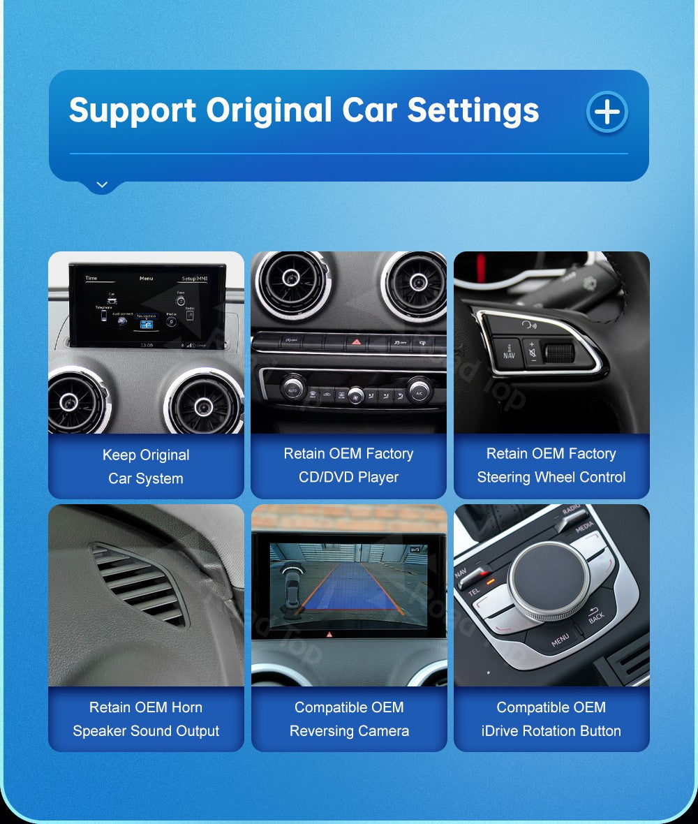 12.3'' Touch Display For Audi A3 S3 2014-2019 Road Top 12.3 Inch Multimedia Player Andriod Auto Link GPS Carplay Screen Car Play