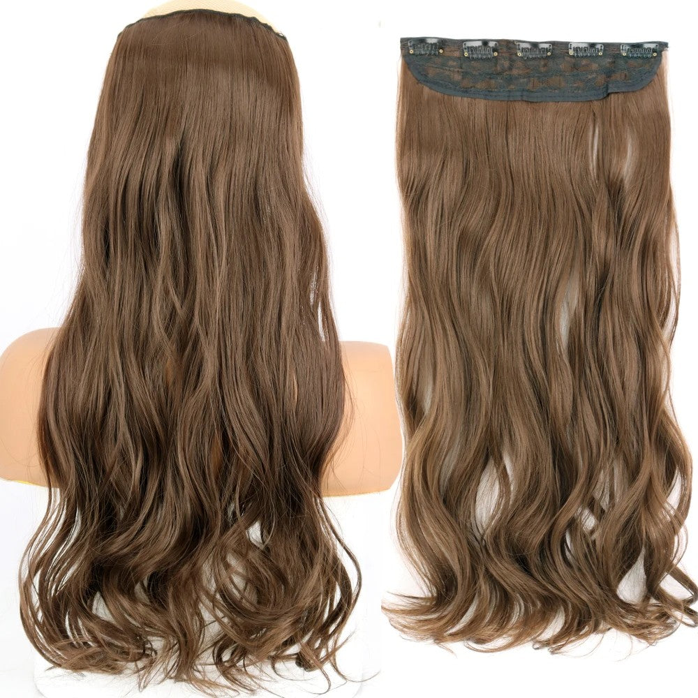 Extensão de Cabelo Liso Comprido de Fibra Sintética Resistente ao Calor com 5 Clipes 22"32" Preto Castanho Loiro