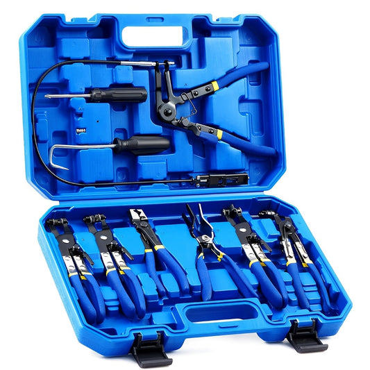 9pcs Wire Long Reach Hose Clamp Pliers Set Fuel Oil Water Hose Auto Tools,Hose Clamp Pliers for Fuel Oil & Water Hoses