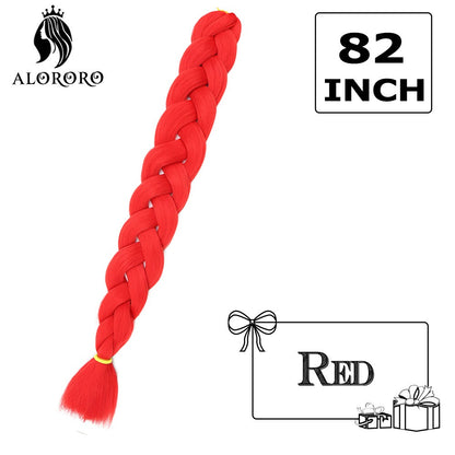 Cabelo Trançado Sintético Jumbo Alororo 82 polegadas Cabelo Falso Africano Fibra de Alta Temperatura Roxo Vermelho Extensões de Cabelo para Mulheres