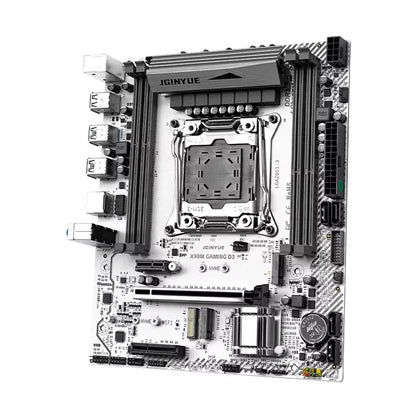 Placa-mãe JGINYUE X99 M-ATX combo E5 2680 V4 8GB*2 2133MHz DDR4 ECC kit de RAM RGB interface TPM diversão DIY novo software ARGB
