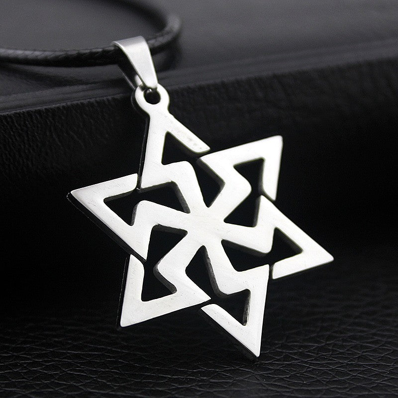 1pc Stainless Steel David Star Pendant Necklace Punk Rock Hip Hop Unisex Jewelry Geometric Hexagram Design rendy Gift
