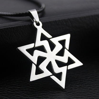 1pc Stainless Steel David Star Pendant Necklace Punk Rock Hip Hop Unisex Jewelry Geometric Hexagram Design rendy Gift
