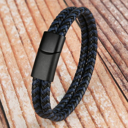 Novos Braceletes e Pulseiras de Couro Genuíno 2025 para Homens e Mulheres Pulseira de Couro de Camada Dupla Joias Artesanais Masculinas Pulseras