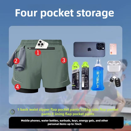 Men's Running-Specific Shorts with Phone Pocket: Quick-Dry Athletic Shorts for Short & Long Distance Running, Track&Field