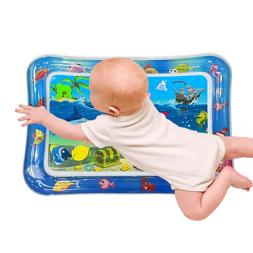 Squid Ocean Theme Inflatable Water Mat for Babies - Thick PVC Sensory Play Mat, Educational Baby Toy, Perfect Birthday Gift