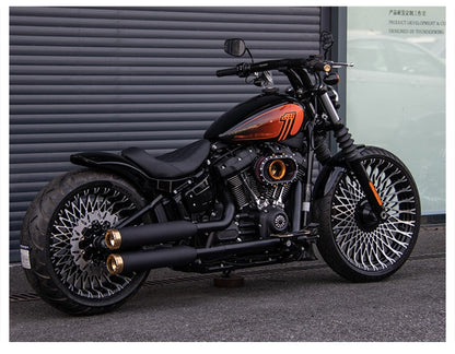 For Harley 2018-up Softail Street Bob Low Rider S/ST Fat Bob Breakout Heritage Motorcycle End Exhaust Pipe Muffler Chrome/Black