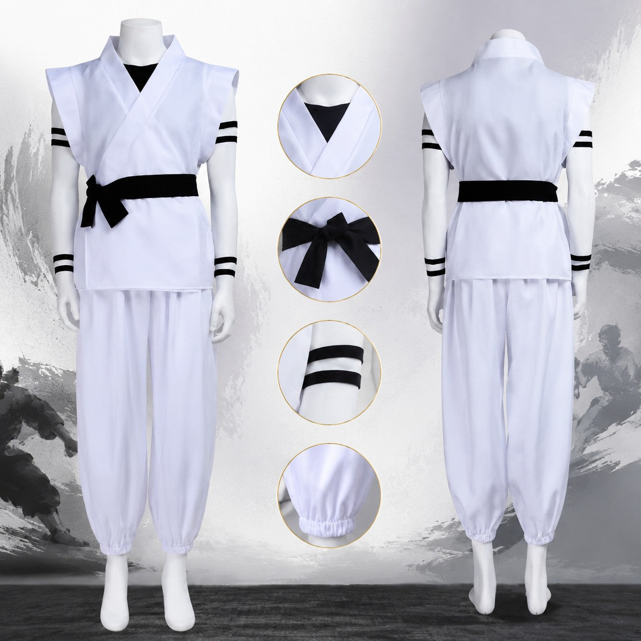 Ryomen Sukuna Cosplay Costume Jujutsu Kaisen Anime Kimono Outfit Full Set Tattoo Stickers Halloween Party Roleplay Costume