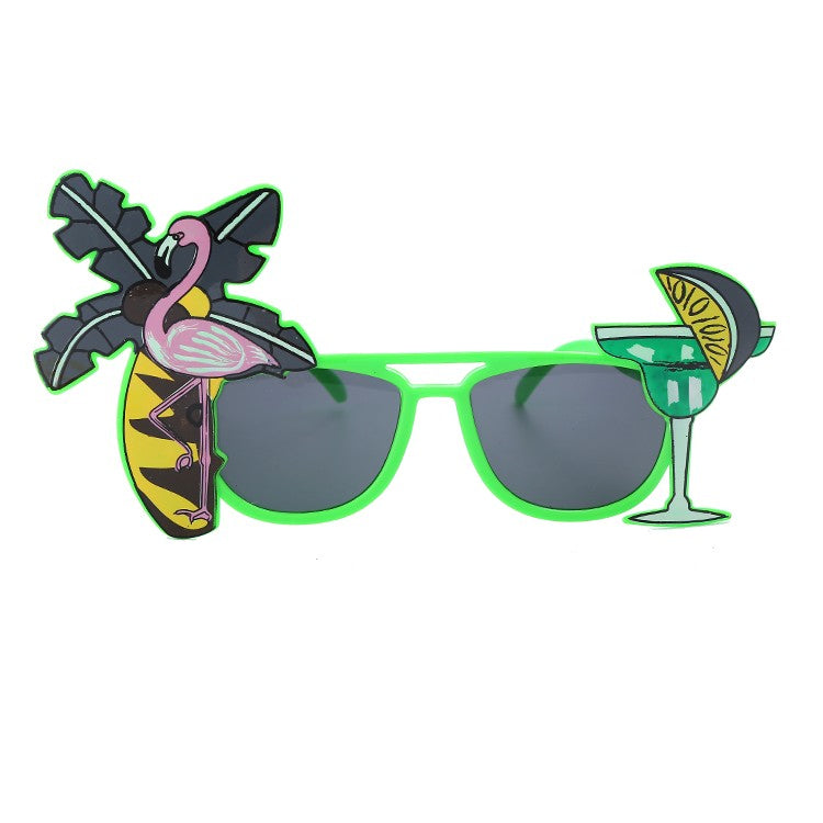 Summer Flamingos, Wine glasses Cosplay Anime Party Glasses Hawaiian Party Dress-up Beach Sunglasses Party Support Wholesale