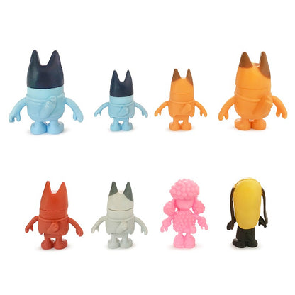 Bluey e Bingo Série Família Anime Modelo de Bonecos de Ação Desenhos Animados Mini Bonecos de PVC Enfeites Presente de Brinquedos de Decoração de Aniversário Infantil