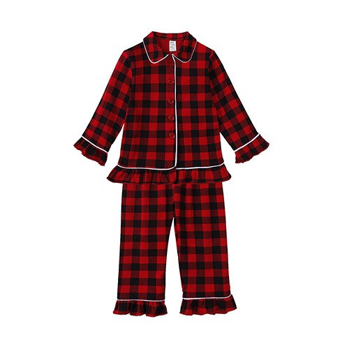 2025 Christmas Pyjamas Sets Kids Girls Boys Loungewear baby Pajamas Matching Family Pjs Winter Baby Soft Velvet Plaid Dress