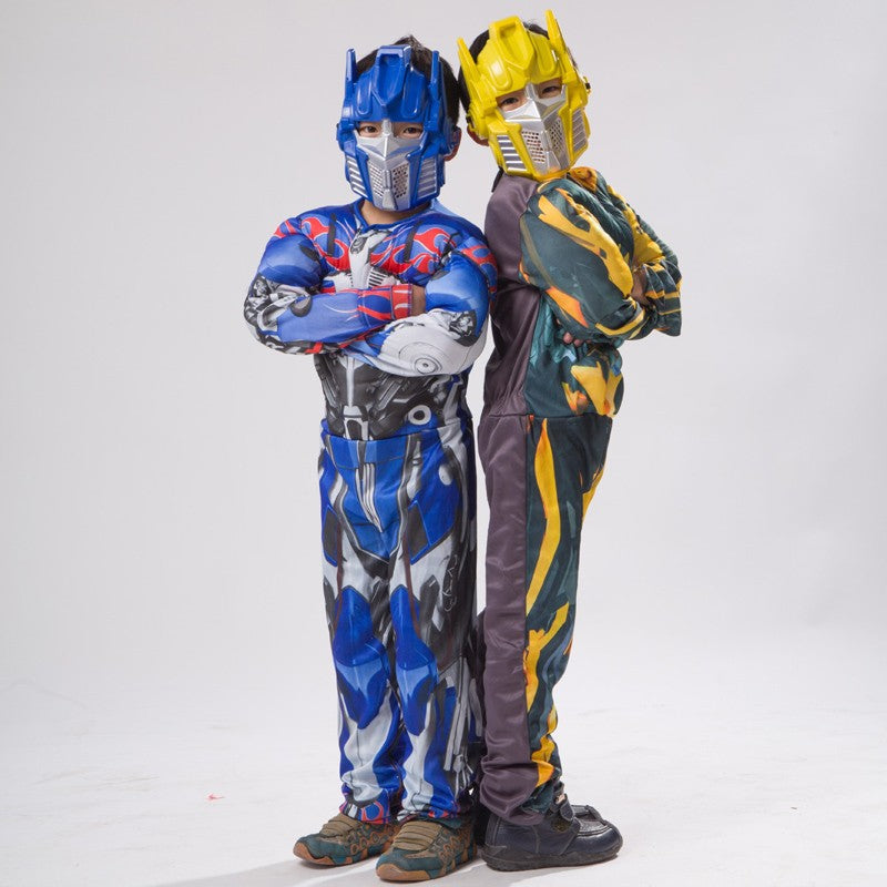 Boys Optimus Muscle Prime Fancy Dress American Boy Superhero Purim Halloween Book Week Child Captain Costume