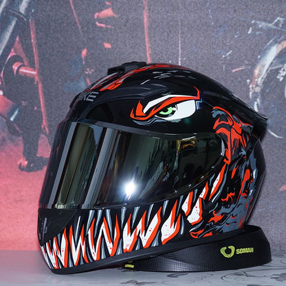 Capacete de Motocicleta Fechado Masculino Feminino DOT Inverno Segurança Antiembaçante Impermeável Pilotagem Moto Capacete Motocross