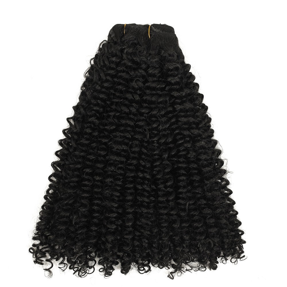 Extensões de cabelo encaracoladas tipo kinky sintéticas com presilhas, apliques de cabelo natural, extensões com presilhas, 6 peças, cabeça inteira, presilhas de 66 cm/140 g