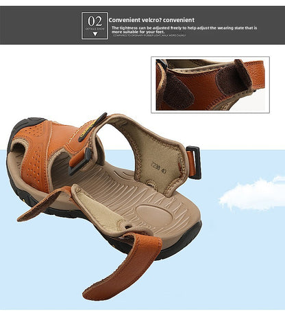 2025 Man's shoes Genuine Leather Men Sandals Summer Men's Shoes Outdoor Water Shoes Leather Sandals For Men men summer sandals