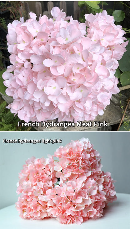 5 Heads Hydrangea Bouquet Silk Artificial Flowers for Party Wedding Living Room Decoration Accessories Home Decor Fake Flowers