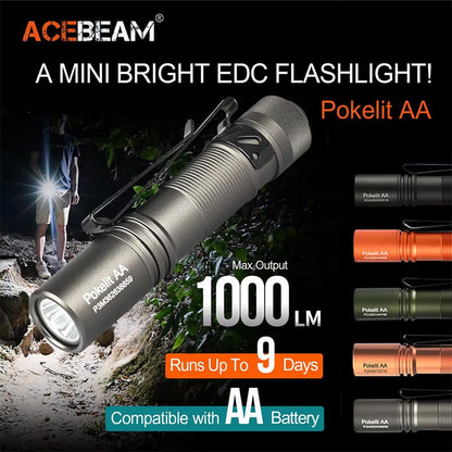ACEBEAM pokelit AA 14500 Flashlight AA torch 1000 lumen outdoor keychain mini flashlight rechargeable 280 meters flashlight