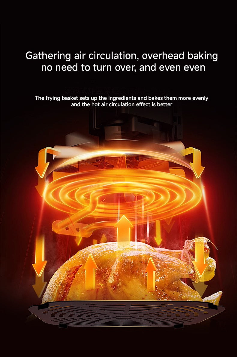 Large 15L Capacity Smart Home Appliances Stainless Steel French Air Fryer Machine Square-Shaped Visual Window Household