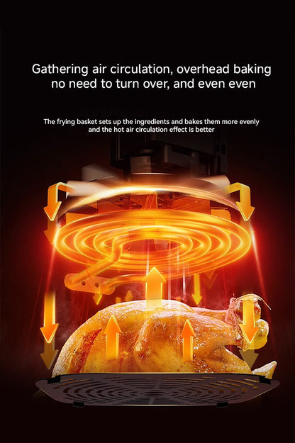 Large 15L Capacity Smart Home Appliances Stainless Steel French Air Fryer Machine Square-Shaped Visual Window Household