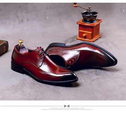 New Brand Genuine Leather Business Dress Shoes Men Formal Wear Casual British Large Size Leather Shoes Pointed Toe Oxfords