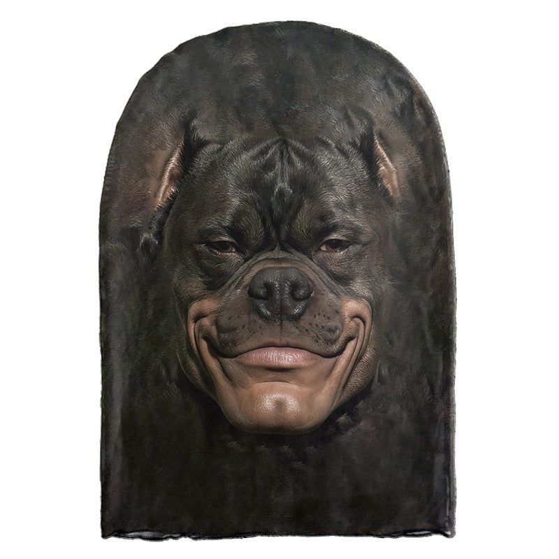 Halloween 3D Printed Elastic Mesh Headgear Bully Dog Cat Animal Mask Breathable Full Face Mask for Carnival Party Cosplay