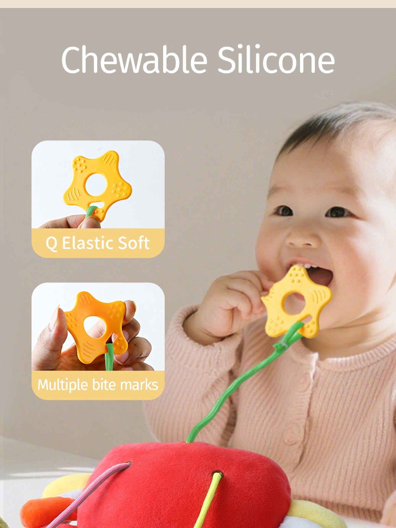 Baby toy crab pull happy bed bell ring bell puzzle cart pendant baby pull happy