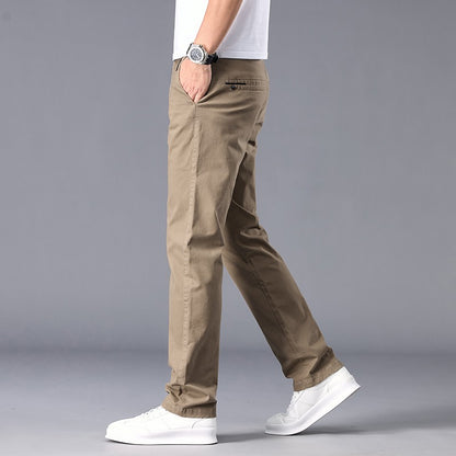 New Casual Pants Men Straight Fit Stretch Autumn Chino Trousers Male Formal Work Business Dress Khaki Fashion Spring Pants